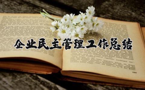 企业民主管理工作总结多篇 企业的民主管理工作总结精选