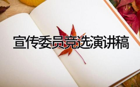 宣传委员竞选演讲稿 精选17篇