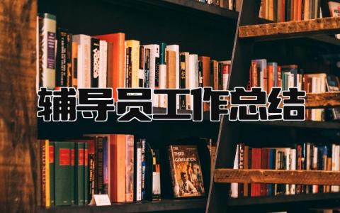 辅导员工作总结 精选17篇