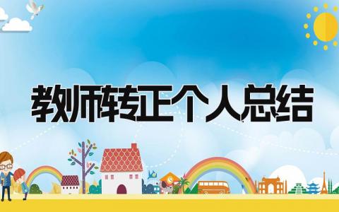教师转正个人总结 精选15篇