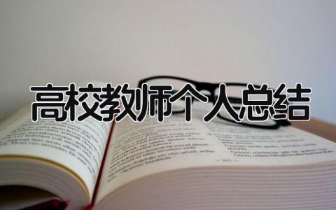 高校教师个人总结 精选20篇