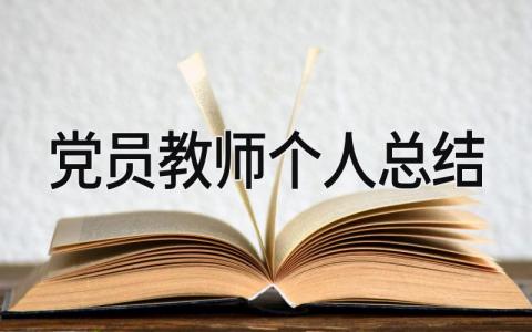 党员教师个人总结 精选8篇