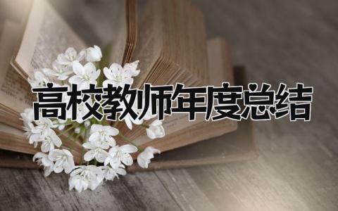 高校教师年度总结 精选17篇