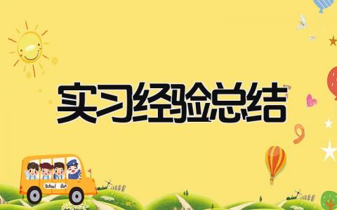 实习经验总结 精选18篇