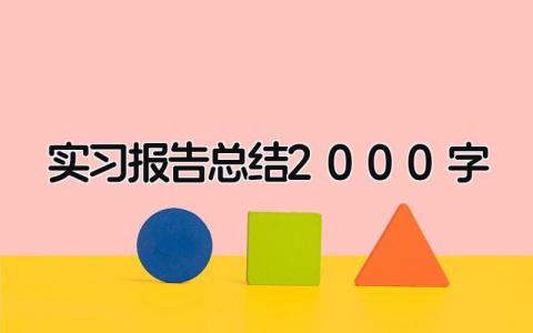 实习报告总结2000字 精选15篇