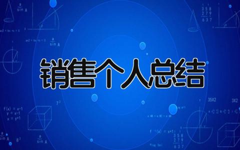 销售个人总结 精选17篇