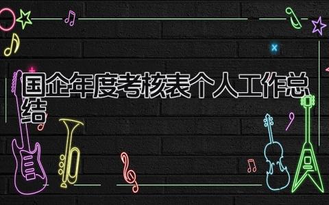 国企年度考核表个人工作总结 精选5篇