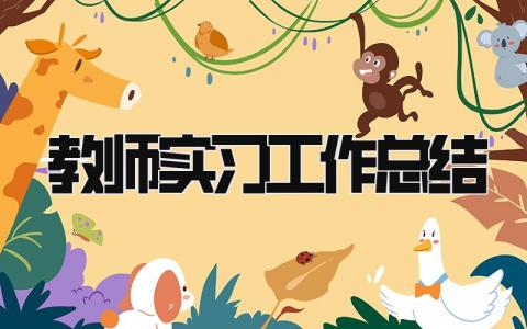 教师实习工作总结 精选12篇