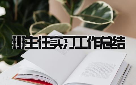班主任实习工作总结 精选13篇