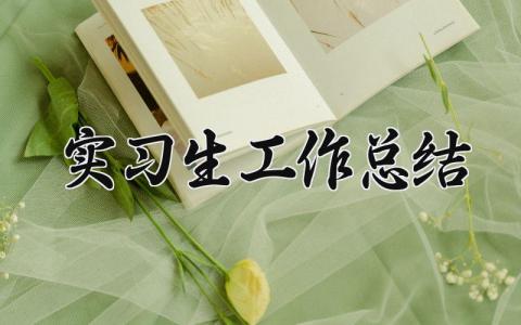 实习生工作总结 精选16篇