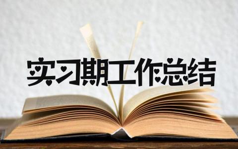 实习期工作总结 精选20篇
