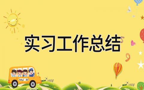 实习工作总结 精选15篇