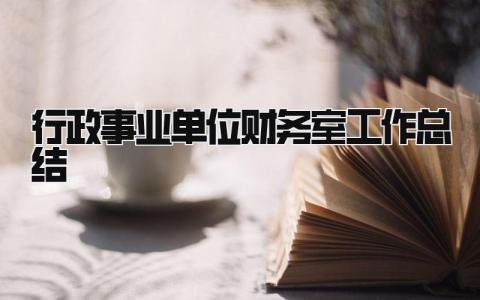 行政事业单位财务室工作总结 精选8篇