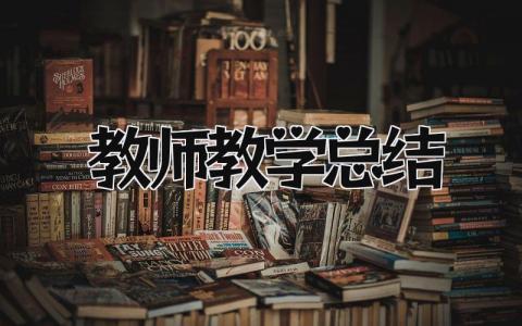 教师教学总结 精选15篇