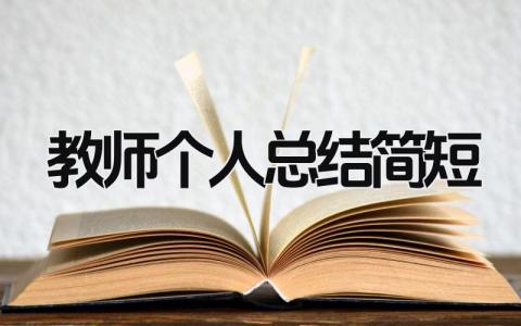 教师个人总结简短 精选14篇