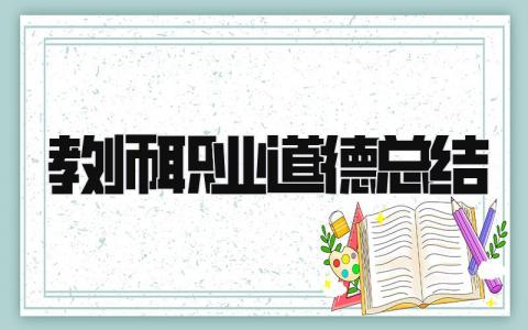 教师职业道德总结 精选17篇