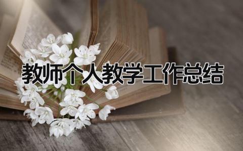 教师个人教学工作总结 精选14篇