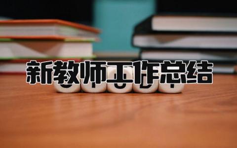 新教师工作总结 精选15篇