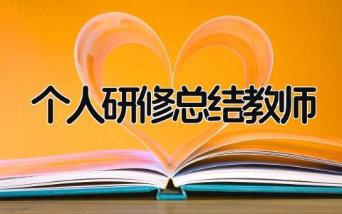 个人研修总结教师 精选9篇