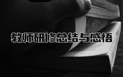 教师研修总结与感悟 精选6篇