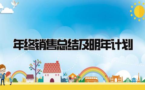 年终销售总结及明年计划 精选13篇