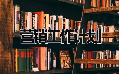 营销工作计划 精选14篇