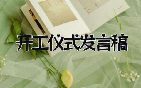 开工仪式发言稿 精选17篇