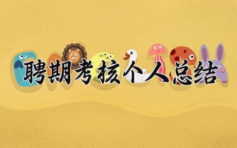 聘期考核个人总结 精选17篇