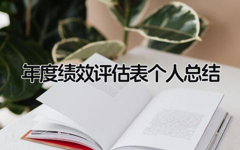 年度绩效评估表个人总结 精选10篇