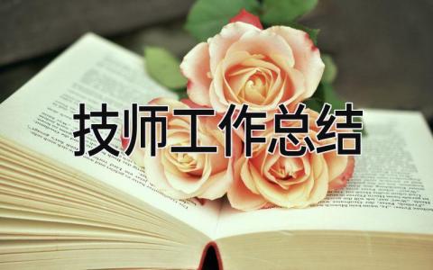 技师工作总结 精选15篇