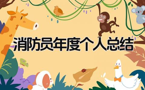 消防员年度个人总结 精选19篇