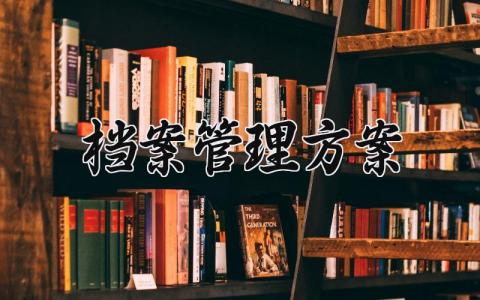 档案管理方案精选范文 档案管理实施方案策划书汇总