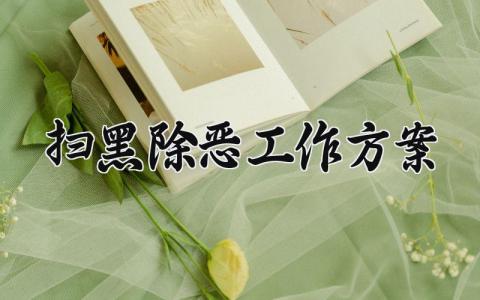 扫黑除恶工作方案汇总 扫黑除恶工作开展计划实施方案合集