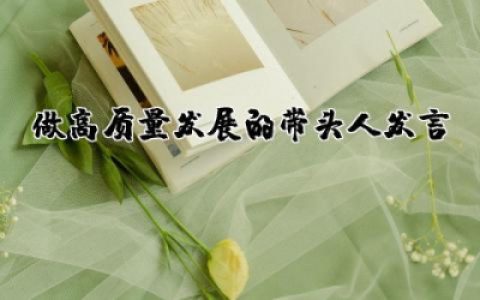 做高质量发展的带头人发言稿材料范文精选合集