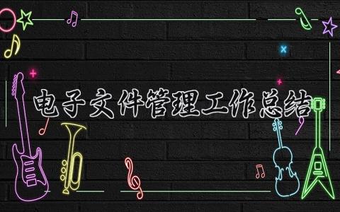 电子文件管理工作总结报告精选范文 电子文件管理工作情况总结汇报