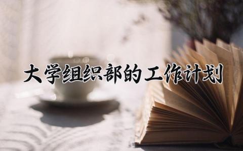 大学组织部的工作计划及未来展望范文大全 (3篇）
