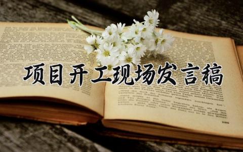 项目开工现场发言稿精选范文 项目开工大会上的讲话稿合集