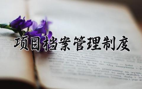 项目档案管理制度范本 项目档案管理制度规范