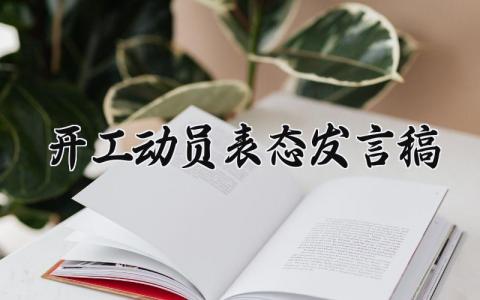 开工动员表态发言稿范文 开工动员表态发言稿模板 (11篇）