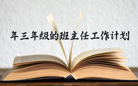 2025年三年级的班主任工作计划及总结 班主任新学期工作计划内容 (13篇）
