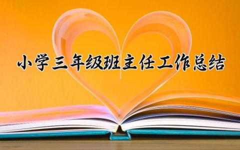 2025小学三年级班主任工作总结范文  (11篇）