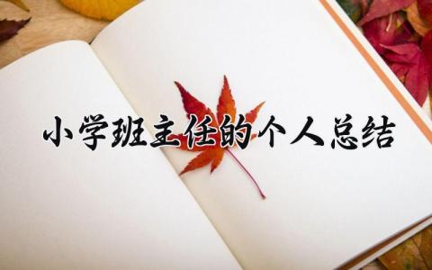 小学班主任的个人总结怎么写 小学班主任个人总结200字