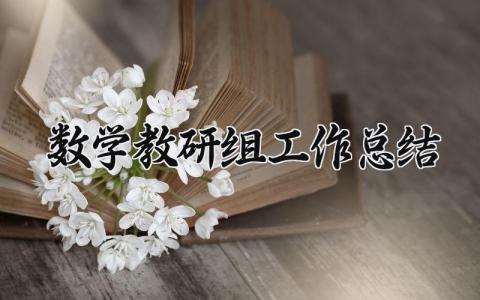 数学教研组工作总结报告范文 数学教研组年终工作汇报模板
