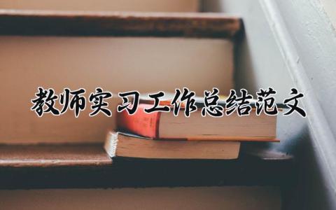 教师实习工作总结范文 老师实习总结报告范文 (9篇）