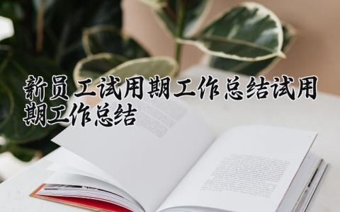 新员工试用期工作总结2025年 三个月试用期工作总结简短 (15篇）
