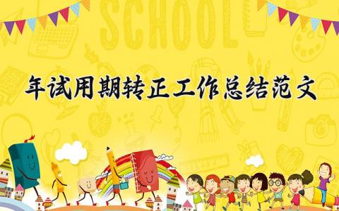 2025年试用期转正工作总结范文怎么写 试用期满转正工作总结精选