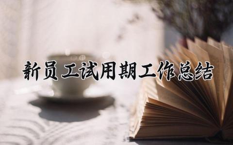 新员工试用期工作总结精选 新员工试用期工作总结简短