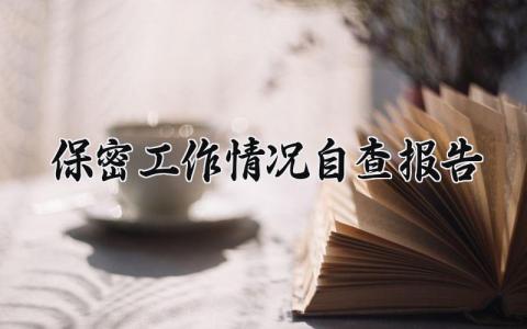 保密工作情况自查报告范文 保密工作自查汇报模板2025