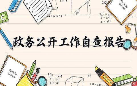 政务公开工作自查报告范文 政务公开排查工作情况汇报模板