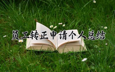 员工转正申请个人总结 试用期转正的个人总结 (9篇）